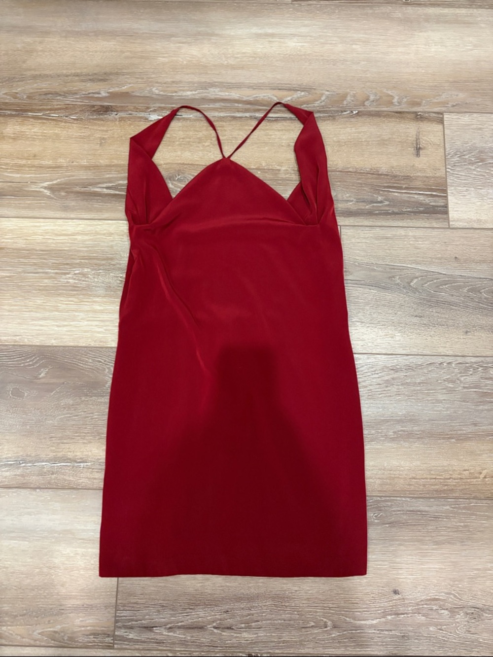 Elegant Red Mini Slip Dress with Thin Straps